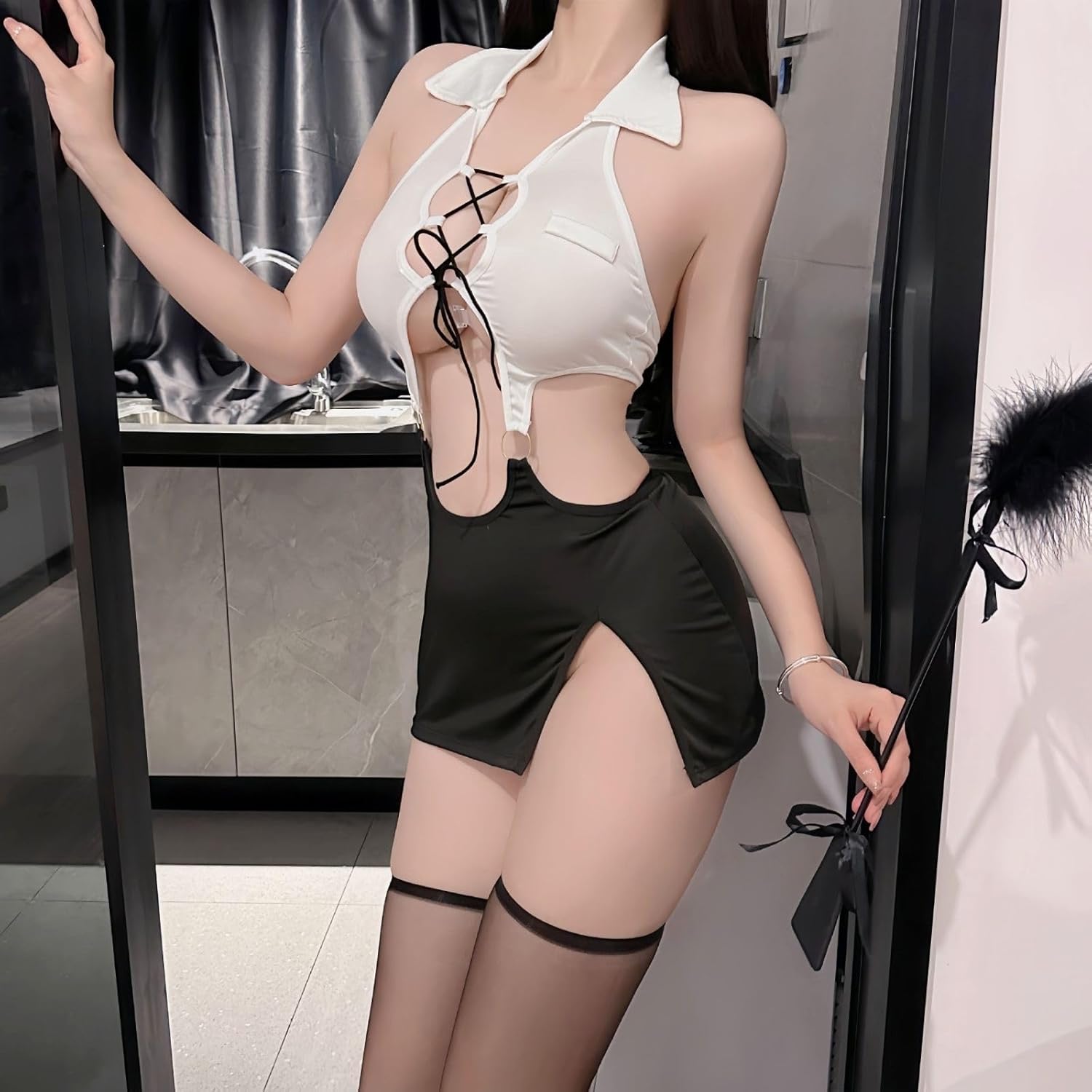 Women Sexy Secretary Outfit Costume Sleeveless Dominican Republic | Ubuy