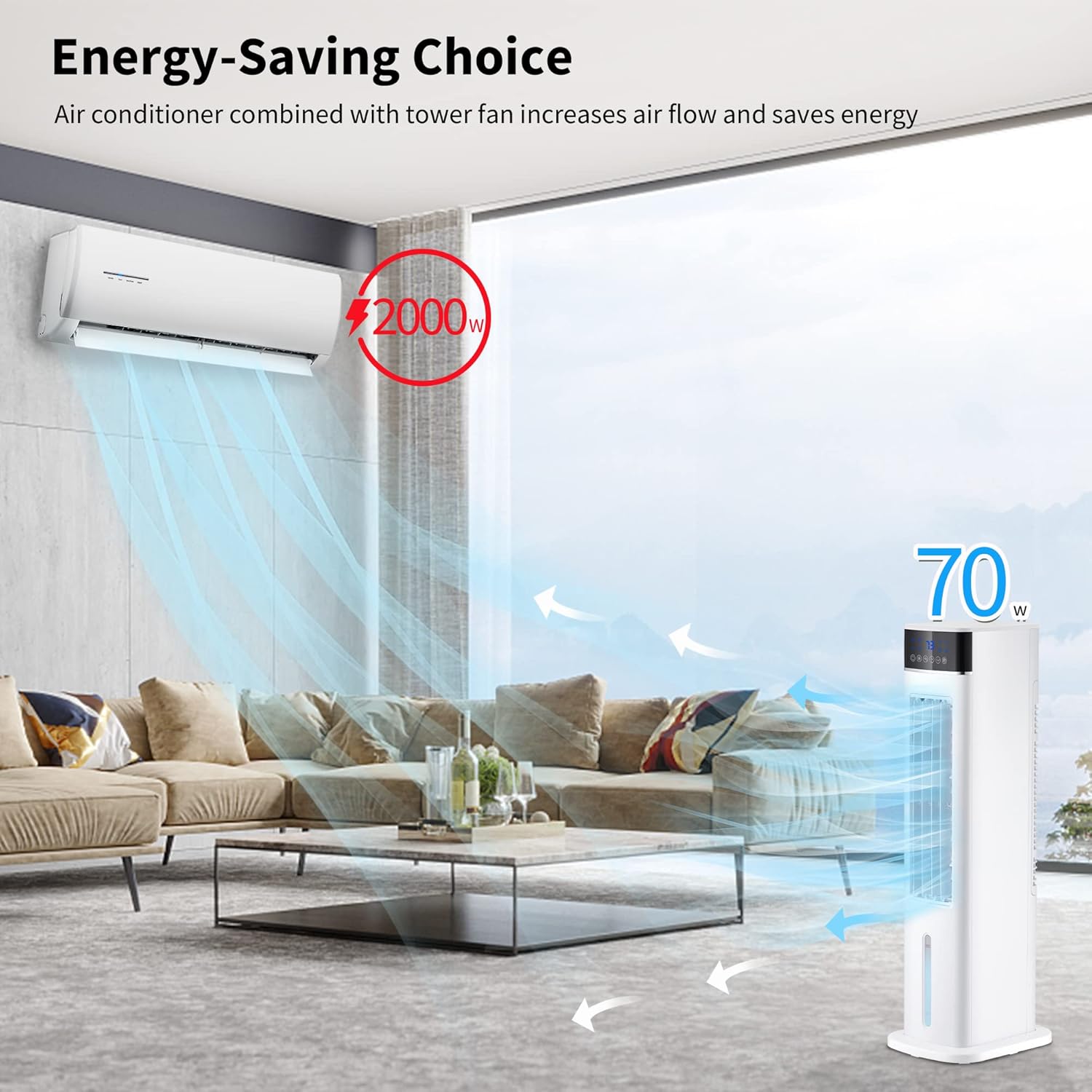 Buy AKIRES Oscillating Tower Fan,30 inch Evaporative Air Cooler Swamp