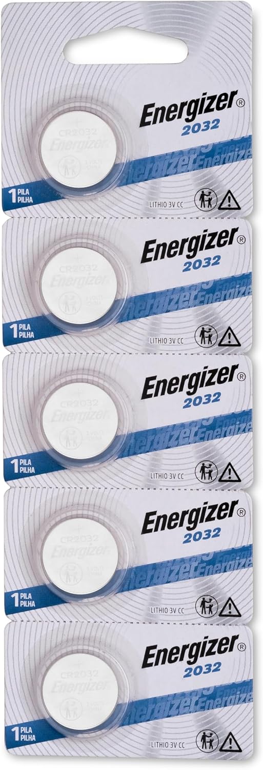Energizer 2032 Battery CR2032 Lithium 3v, 5 Count (Pack of 1)