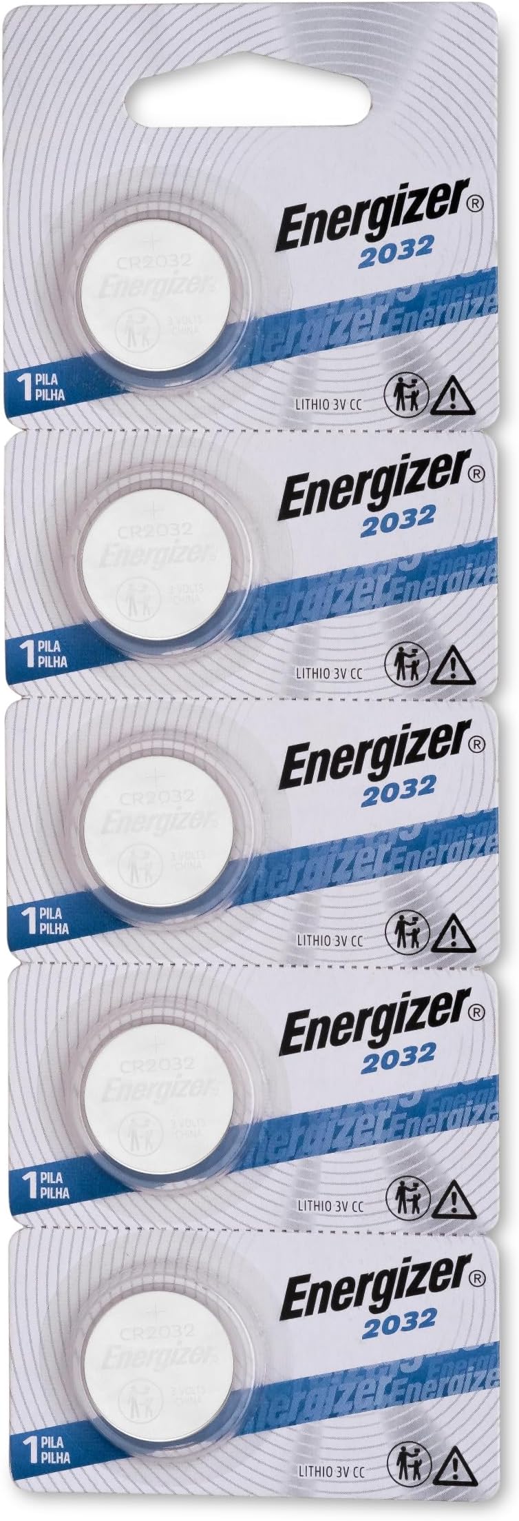 2032 Battery CR2032 Lithium 3v, 5 Count (Pack of 1)