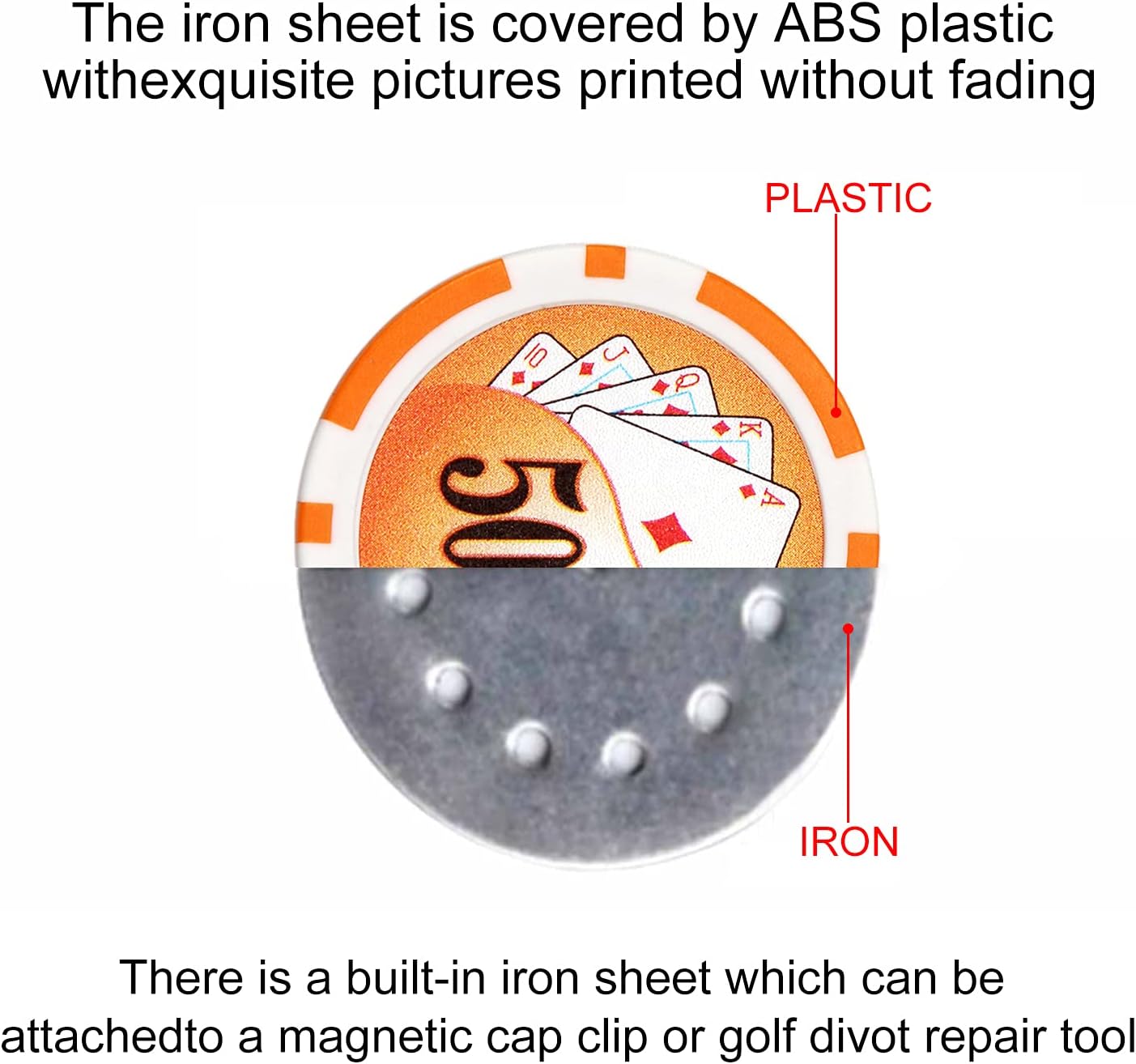 review GLOOF Poker Chip Golf Ball Marker with Magnetic Hat Clips and 1 Metal Foldable Golf Divot Tool with Pop-up Button & Magnetic Ball Marker, Premium Gifts Golf Accessories for Men Women Golfer