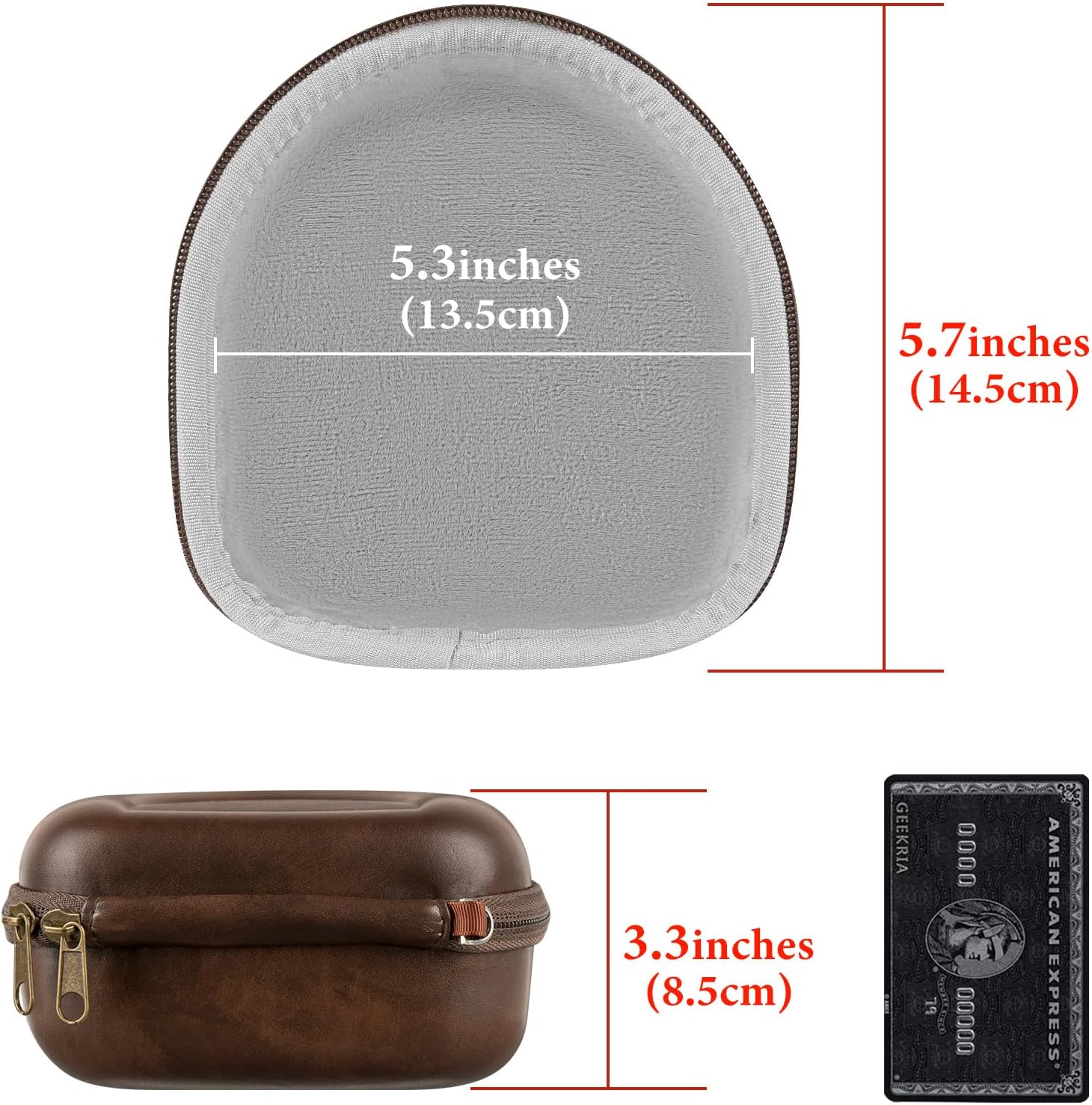 Geekria Shield Headphones Case Compatible with Marshall Major II/III/IV/V, Mid ANC, Replacement Hard Shell Travel Carrying Bag with Cable Storage (Brown) - Image 4