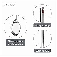 Vista 5 de Cuchara de servir buffet – Paquete de 6 – Cucharas de acero inoxidable – Cuchara de cocina de mango largo de metal