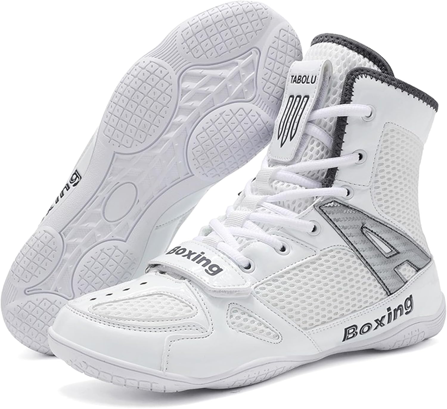 Wrestling Shoes Men High Top Boxing Shoe with Rubber Sole for Fighting Training, Boxing Exercise, Fitness, Martial Arts, Muay Thai