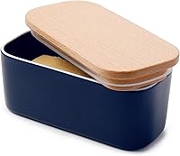 Vista 12 de Sweese - Plato grande de mantequilla con tapa para encimera, mantequera hermética con capacidad para 2 varillas de mantequilla, recipiente