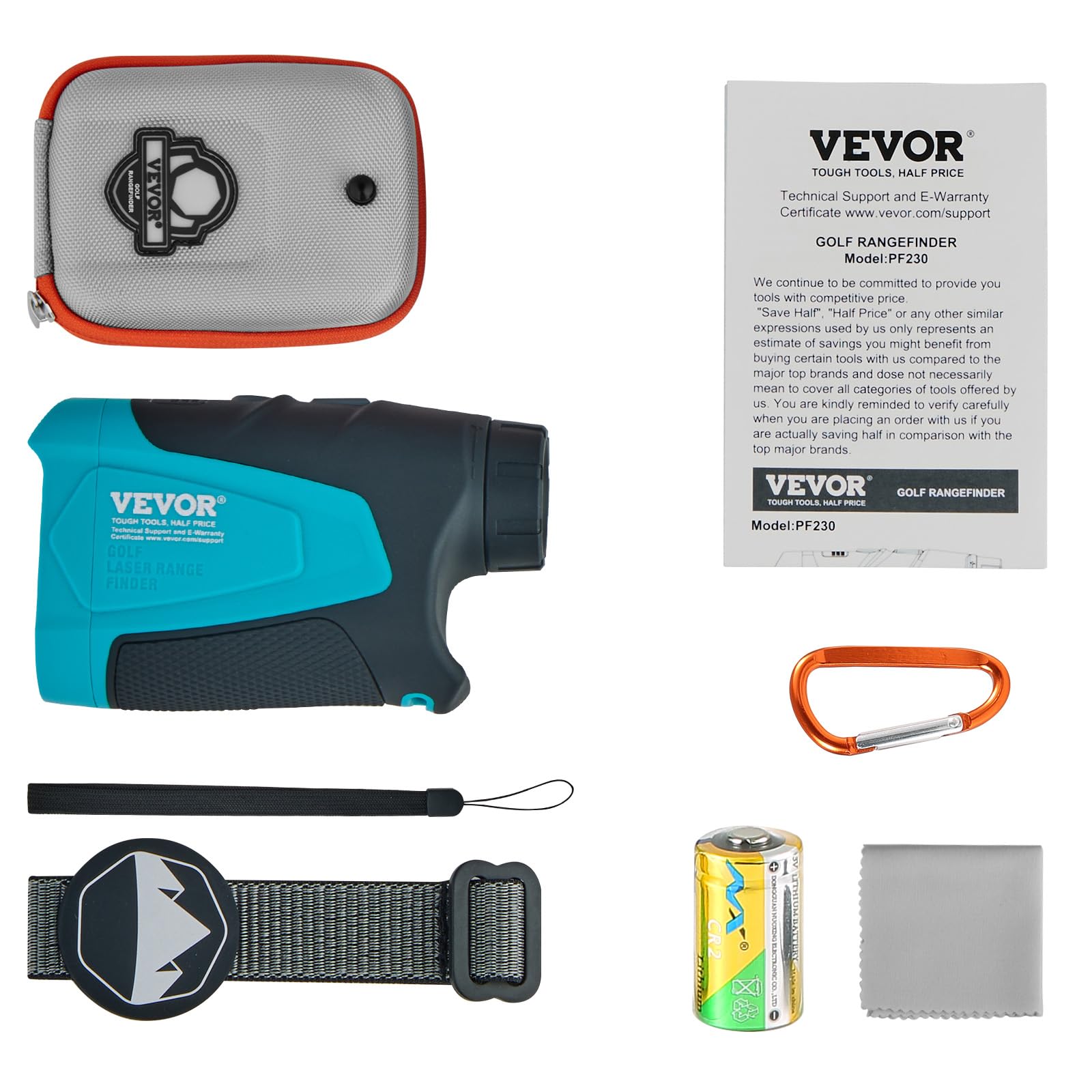 VEVOR Télémètre Chasse/Golf 819 mètres Télémètre Laser Précision ±1 m Grossissement 6X Viseur 22 mm avec Support Magnétique Compensation de Pente Verrouillage du Drapeau Équipement pour Golf Golfeur