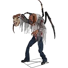 Seasonal Visions 7ft Dr. Fangor Spider Guy Animatronic, Creepy Spider Monster for Haunted House and Yard