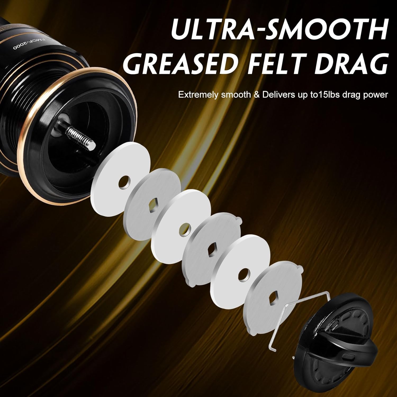 Spinning Fishing Reel FMCF,Freshwater and Seawater Fishing Reel, Max 17.6lb Carbon Resistance, High Speed Gear Ratio, Premium New Rolling Bearing and Drive Gear, Metal Spool and Handle