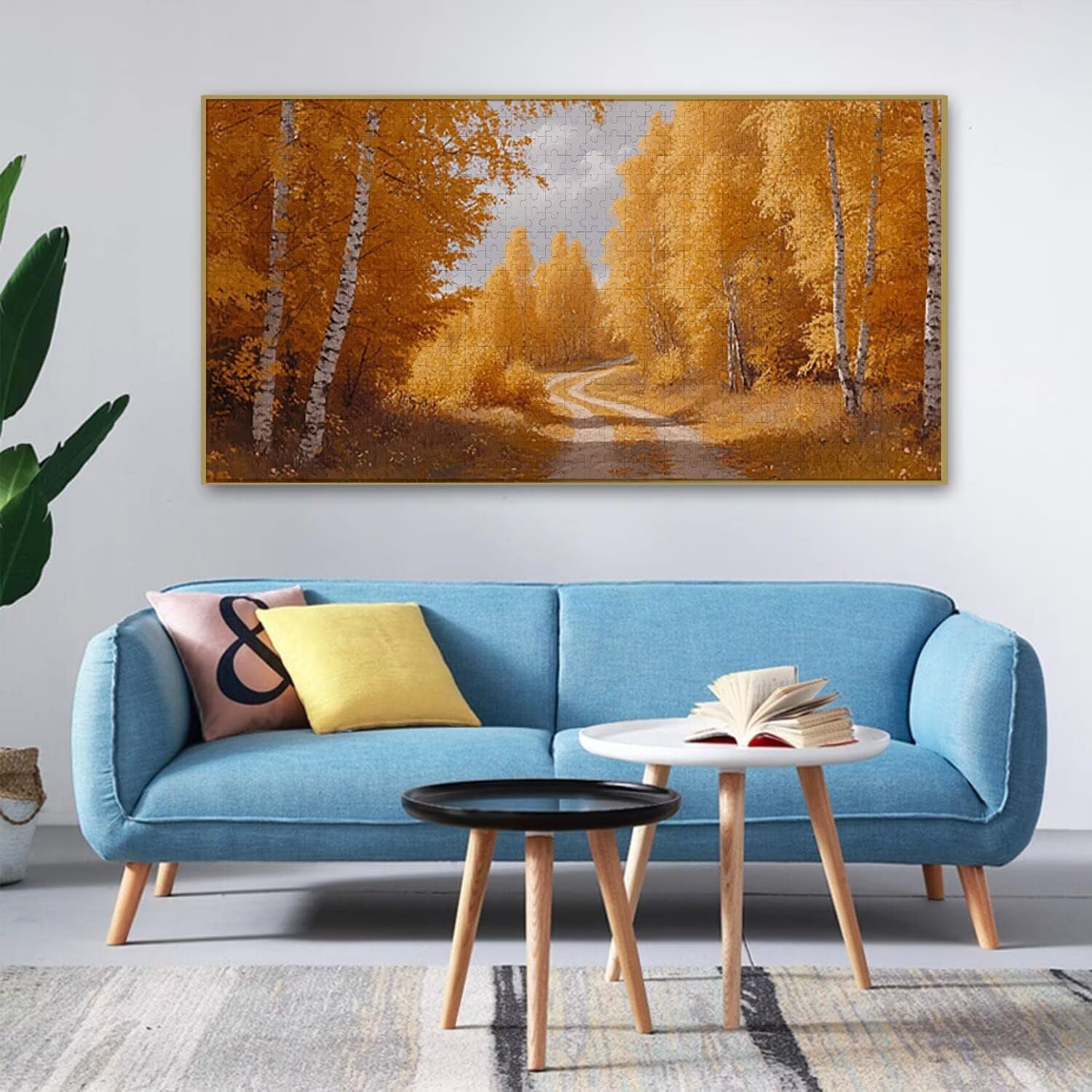 Drewniane puzzle dla dorosłych 1100 sztuk | jesienny las | Zabawki edukacyjne | Puzzle dla dorosłych i dekoracje rodzinne | Rozmiar 87 x 42 cm | Prezent dla dorosłych | Prezenty świąteczne x-821