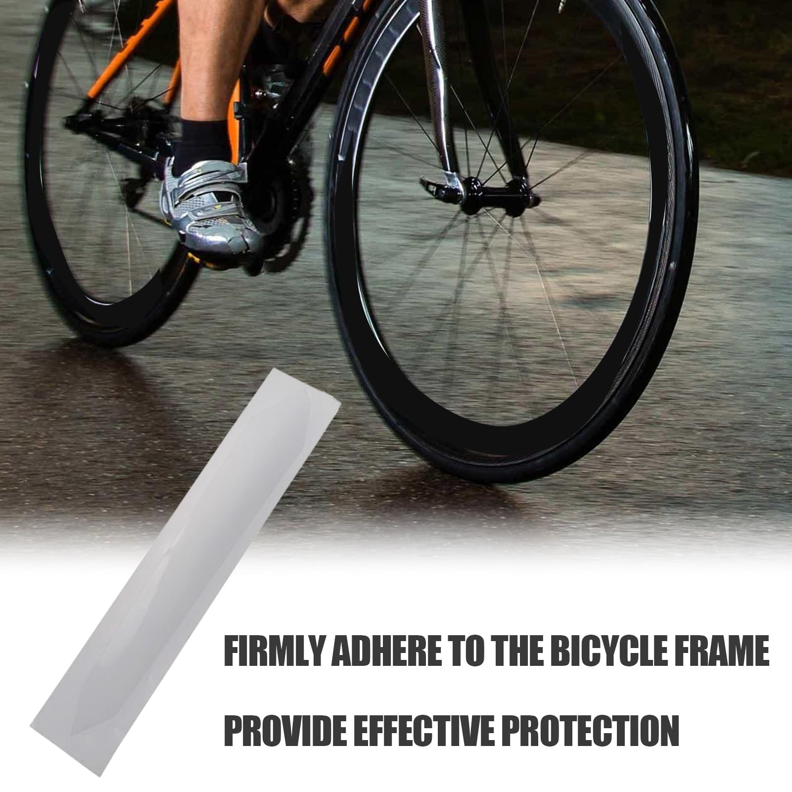 Protection de base de vélo – Protection de cadre adhésive transparente pour VTT et vélo de route, film de protection anti-rayures pour chaînes de vélo, film de protection, 21 cm bouclier transparent
