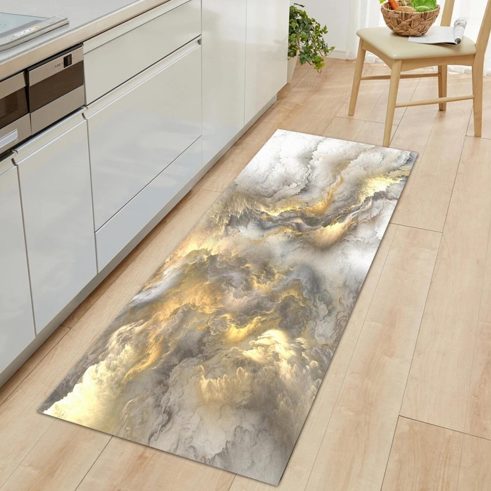 Alfombra de cocina moderna JGGXHM para suelos resbaladizos felpudo antideslizante de nubes