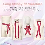 M METERXITY Solid Color Scarf for Women, Soft Neck Long Scarf Narrow Neckerchief for Handbag/Hairband/Satin Belt