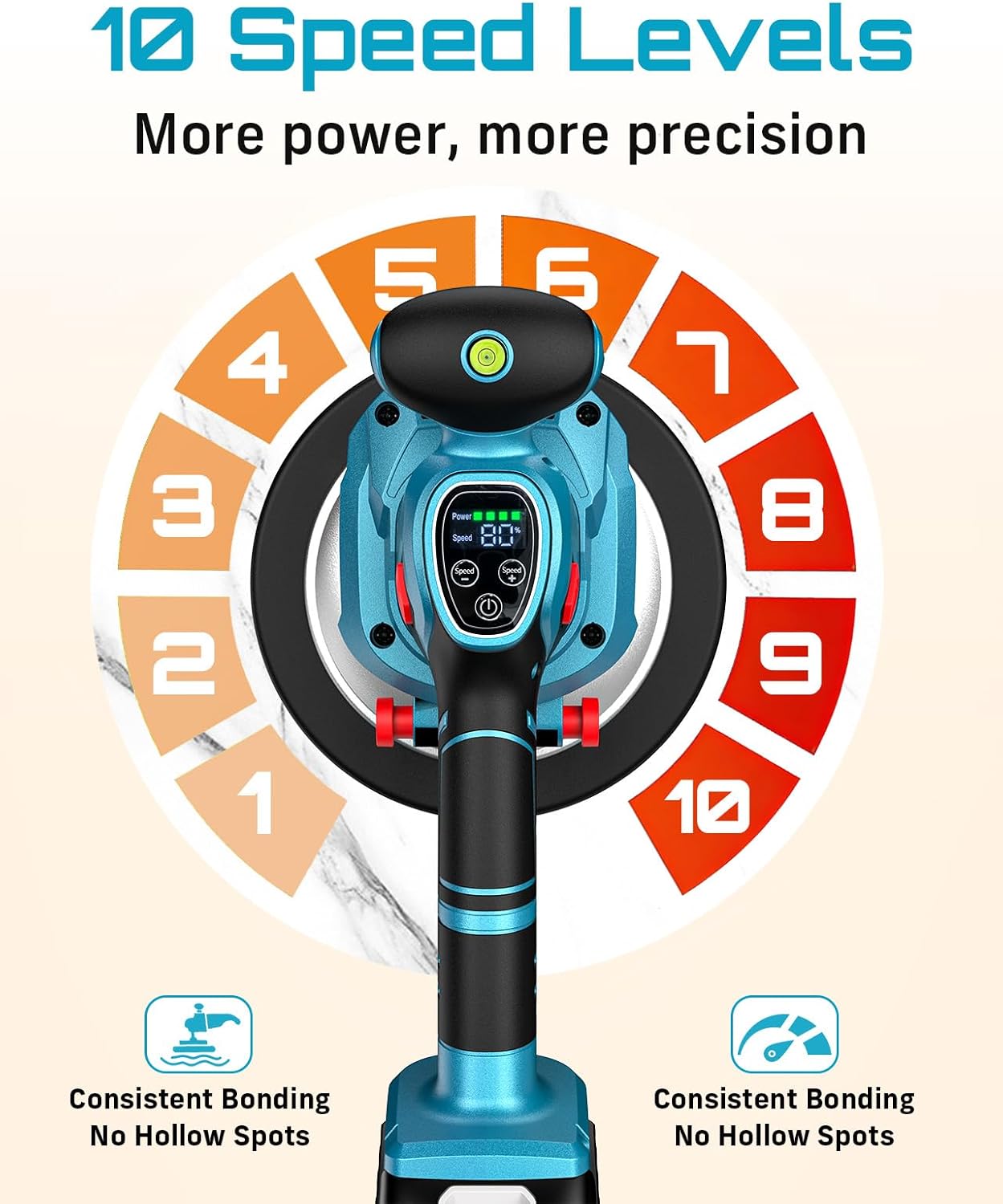 SEESII Tile Vibration Tool 145mm: Vibration Leveling Machine 10-Hours Long Lasting, Tile Vibrator With 10 Speeds For Laying Floor Wall Larger Tiles(6"X6" - 48"X48"), Tile Installers DIYer
