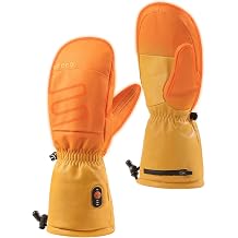 ORORO Premium Heated Mittens, Durable Leather Winter Gloves with Battery