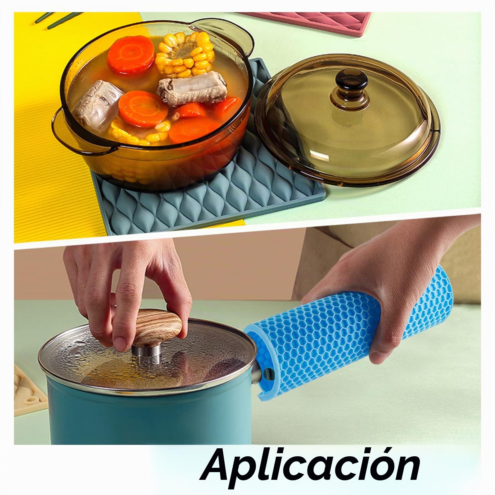 GORGECRAFT 2 Estilos de Alfombrilla de Silicona para Domar, Redondas, Cuadradas, de Resina, Resistentes Al Calor, de Goma Sintética, Panal de Abeja, Almohadillas Azules, Suministros para Manualidades