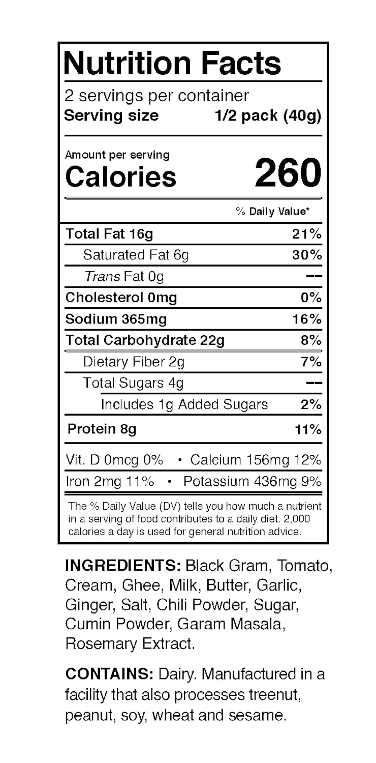 The Cumin Club Dal Makhani (Black Lentils) - Ready to Eat Indian Food, Instant Meal Curry Packet - Quick, Easy Cooking for Irresistibly Flavorful and Healthy Vegetarian Meals - Authentic Taste Pack of 5