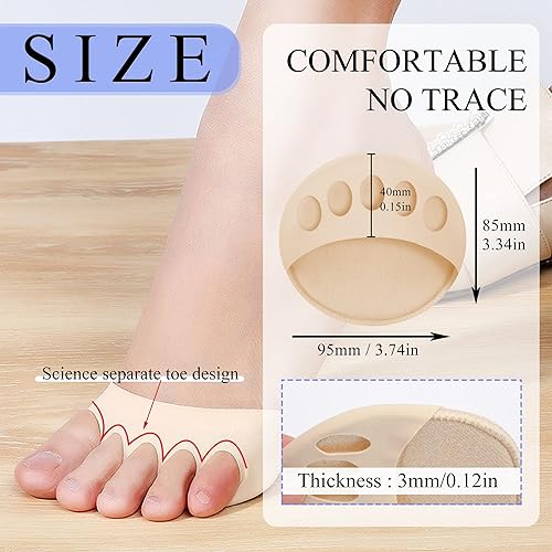 Miniatura 2 de Almohadillas de tela de panal para antepié, almohadillas invisibles para calcetines metatarsianos, almohadillas reutilizables para el antepié,