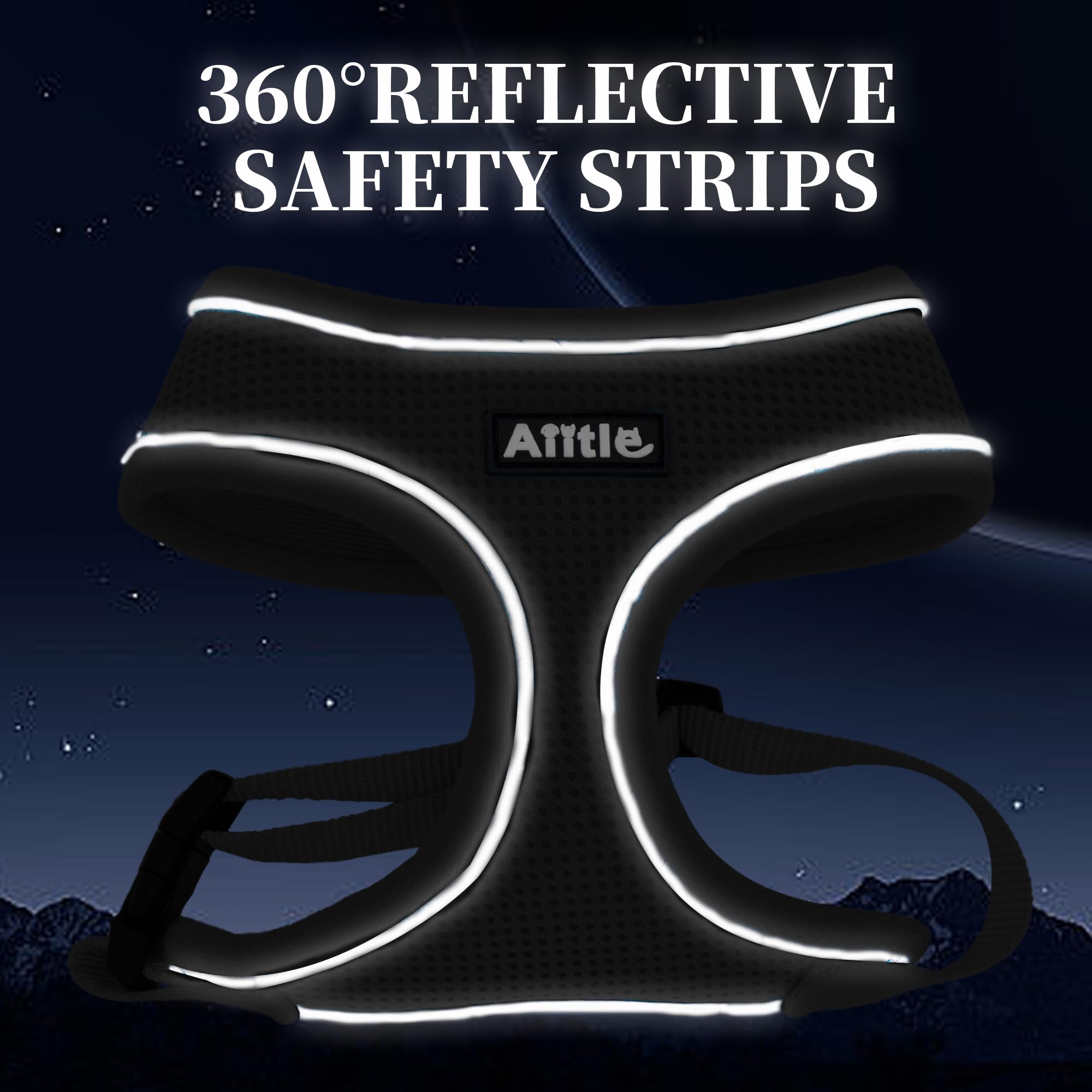AIITLE Puppy Dog Harness, Triple-Layer Breathable Mesh, Adjustable Fit & Reflective Design - Image 4