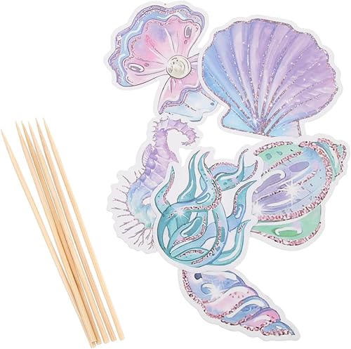 Miniatura 7 de Gadpiparty 60 Pcs Mermaid Cake Insert Mermaid Theme Birthday Decorations Ocean Party Appetizer Picks Mermaid Cupcake Topper Under The Sea Cupcake