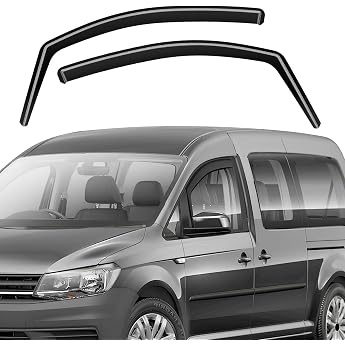 GEARMONSTER Wind Deflectors Compatible with VW Caddy 2005-2018 Black