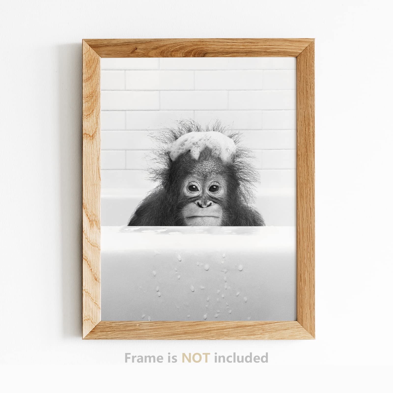 Snapklik.com : Funny Bathroom Decor Wall Art Cute Black And White ...