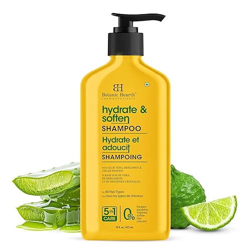 Miniatura 2 de Botanic Hearth Champú de aloe vera infundido con bergamota y proteína vegana  Champú clarificador para hidratar, suavizar y fortalecer el cabello