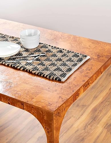 Miniatura 3 de Unique Loom Chindi Jute Collection - Alfombra de área (camino de mesa de 1 pies 2 pulgadas x 8 pies, negronatural)