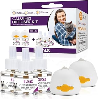 Cat Calming Diffuser 5 Pack Includes 2 Diffusers Machines & 3 Refills Pheromone Plug-In for Cats Reduce Anxiety Aggression Stress Scratching & Spraying Long Lasting Calming Diffuser Kit for All Cats