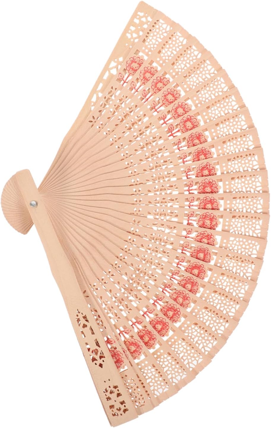 Baluue 50pcs Sunflower Folding Fan DIY Hand Fans Vintage Chinese Hand Handmade Hollow for Tea Party Wedding Favors