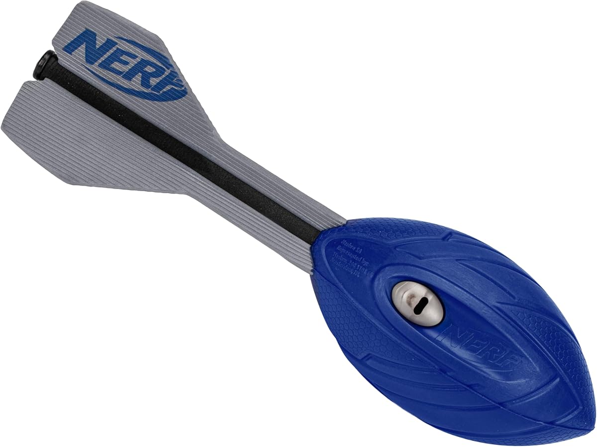 Nerf Vortex Aero Howler Foam Ball – Classic Long-Distance Football - Flight-Optimizing Tail - Hand Grip – Indoor and Outdoor Fun (Blue) | Whistling Flight Sound, Long-Distance Spiral Throws, Textured Grip Design, Beach + Pool Play, Boys + Girls