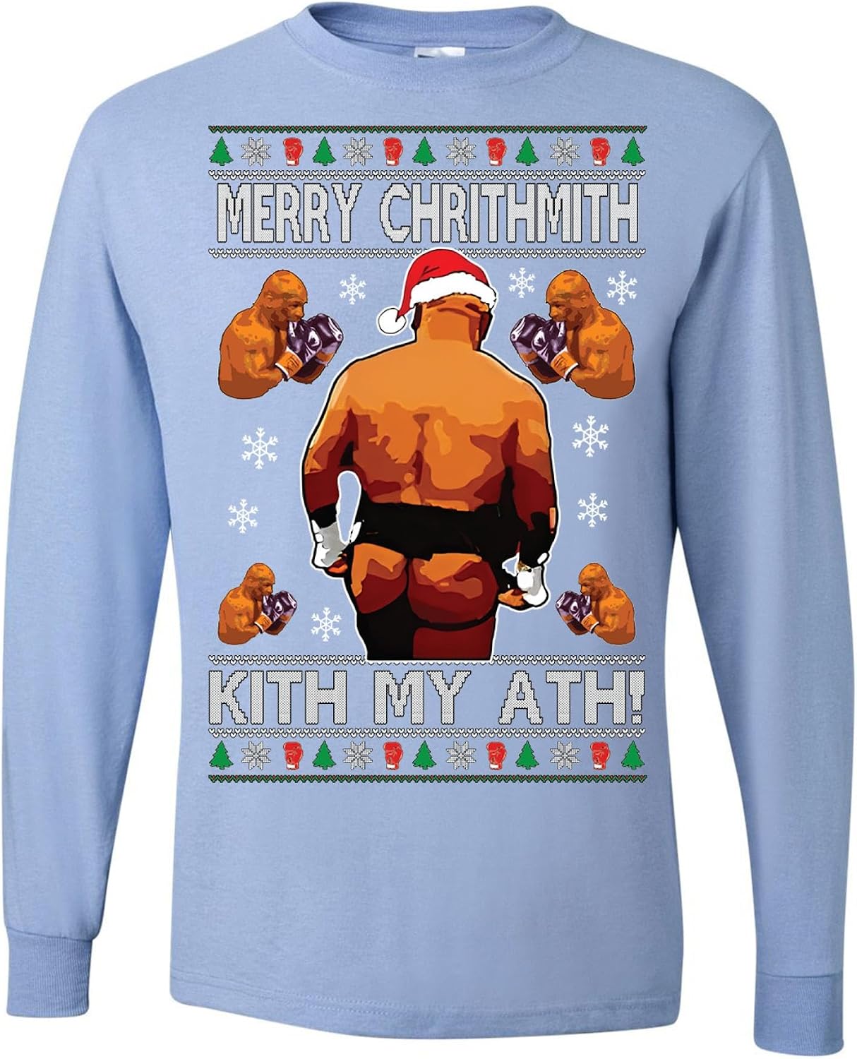 Merry Chrithmith Kith My Ath Funny Ugly Christmas Mens Long Sleeves