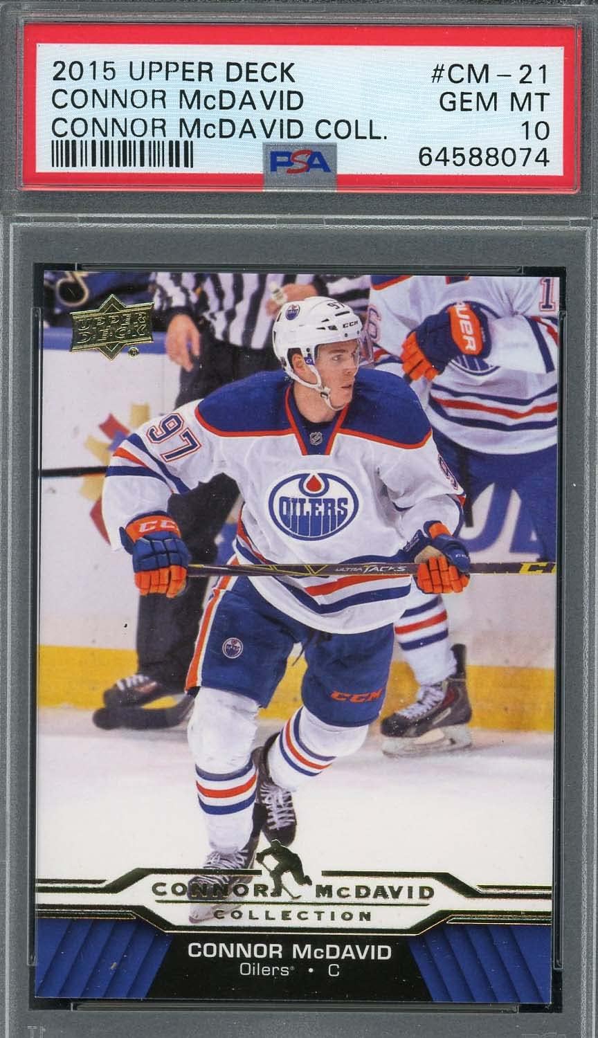 Connor McDavid 2015 Upper Deck Hockey Rookie Card RC #CM-21 Graded PSA 10