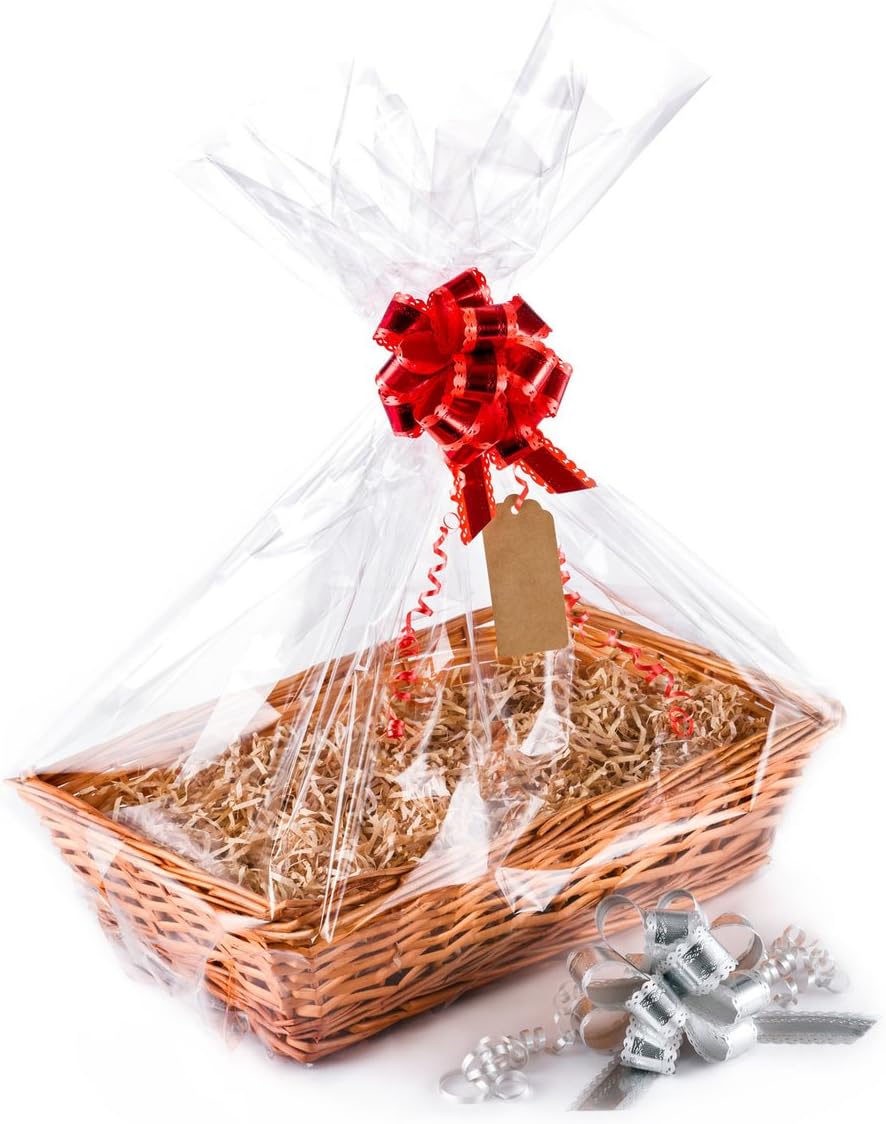 Woodluv Create Your Own Wicker Gift Hamper Basket Kit Use For Christmas Presents, Christening, Wedding, Baby Shower or Birthday Gift