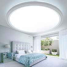 slochi 49CM LED Ceiling Light, 46W 4600LM Bathroom Lights 3000K/4000K/6500K, Flush Round Waterproof Ceiling Fittings Lighting for Bedroom Kitchen Living Room Indoor White [Energy Class E]