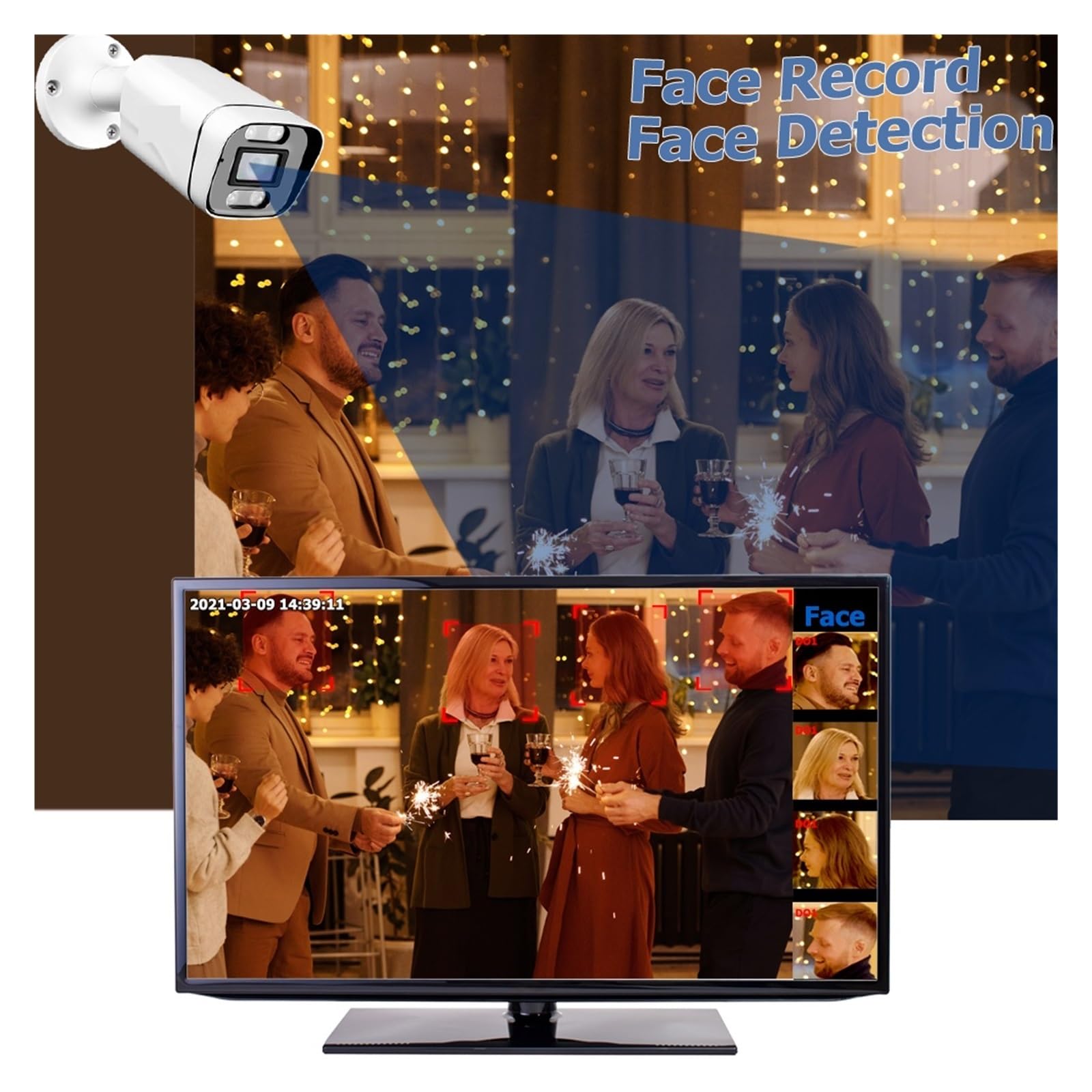 8CH 4K Security IP Camera System POE NVR Kit CCTV Audio AI Face Detect Outdoor Full Color Night Vision Zestaw Do Nadzoru Wideo łAtwa W Instalacji(None,8CH NVR and 2 Camera)