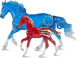 Breyer Traditional Series Betsy & Ross Semiquincentennial Mustang Mare & Foal Set — Collectible Model Horse Set | 250th Anniversary Fourth of July Collectible | Ages 8+