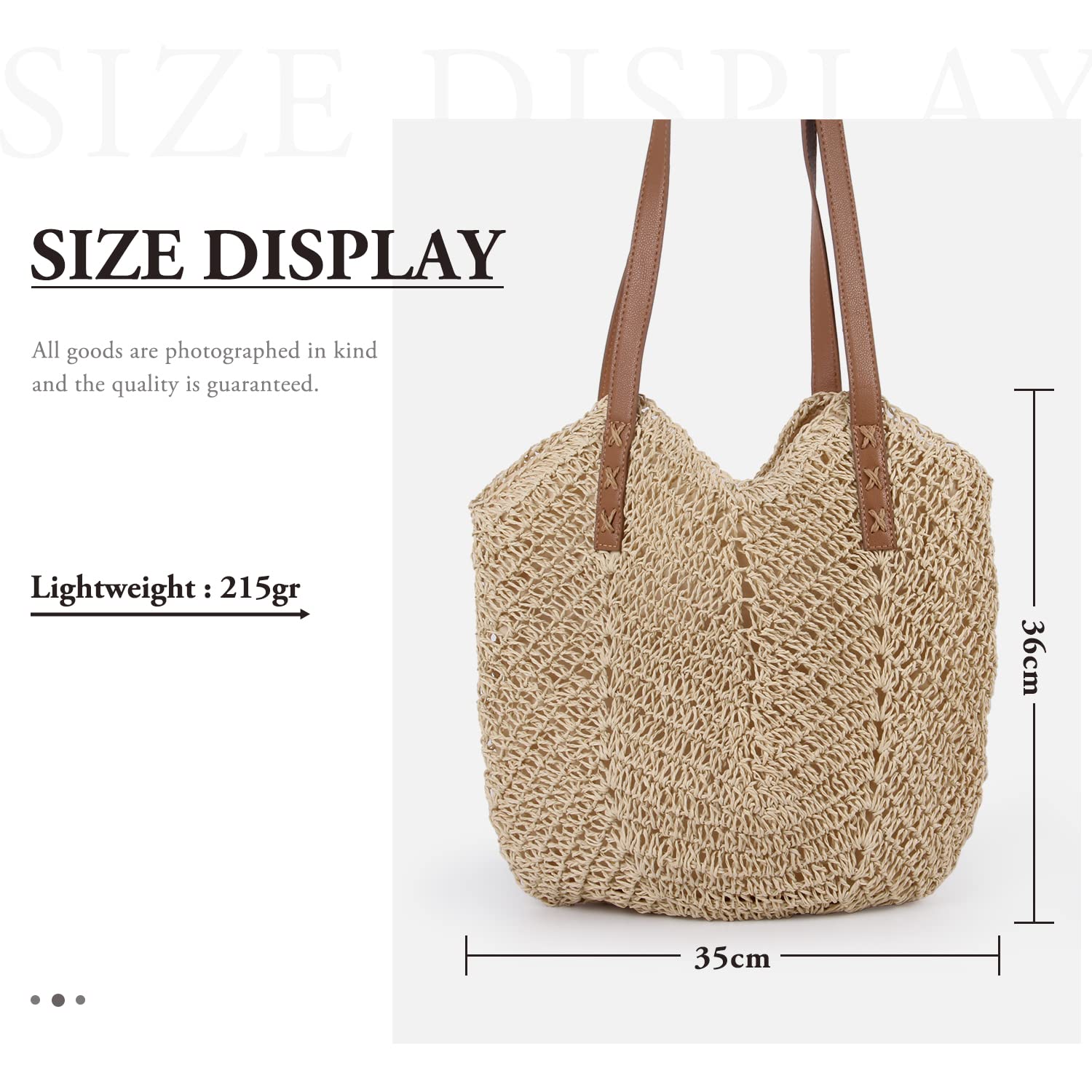 Sac à Bandoulière en Paille Tissage à la Main pour Femme - Fourre-tout Bohème d'Été pour Plage