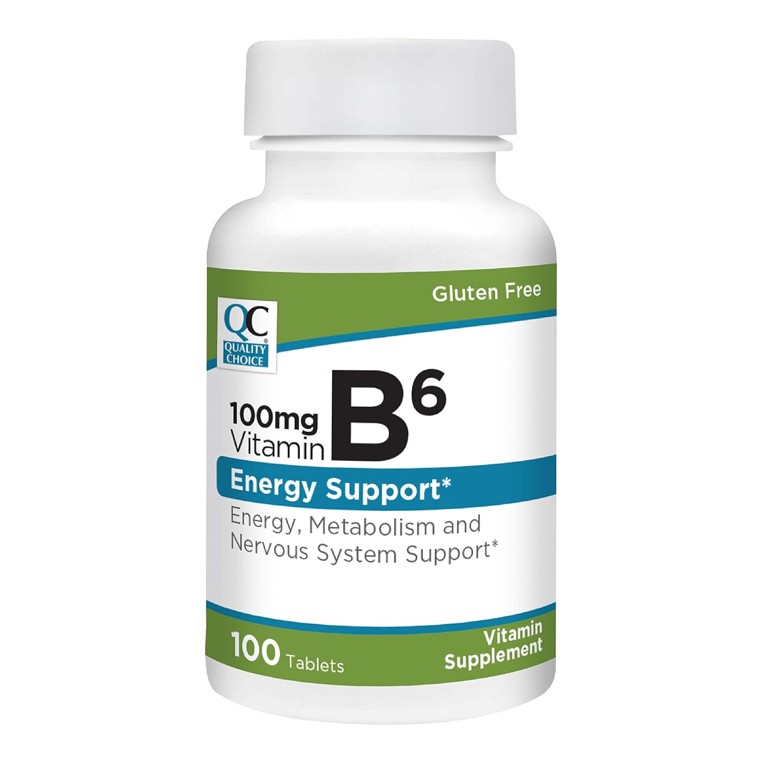 Quality Choice Vitamina B6 100mg, 100 Comprimidos para Suporte Energético e Metabólico