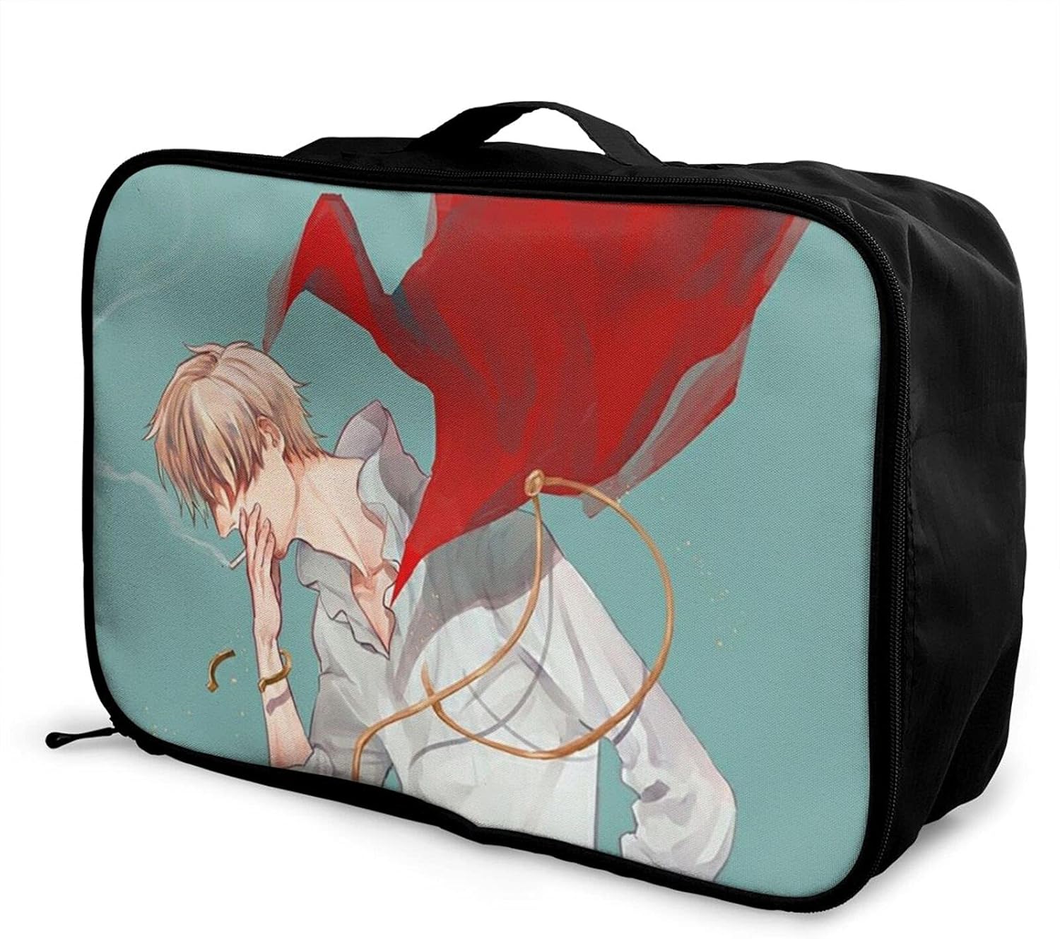 One Piece ワンピース サンジ 新作 大人気 折りたたみ トラベルバッグ 16l 機内持込可 手のひらサイズの 旅行バッグ スーツケース固定可 ボストンバッグ の持ち手に通せる 大容量 スーツケース