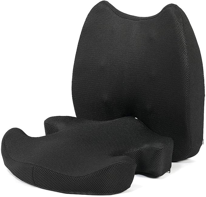 Amazon.co.jp 美しい股関節クッション腰椎クッションセット、強化されたシートクッション 滑り止め整形外科＆メモリ泡occyx