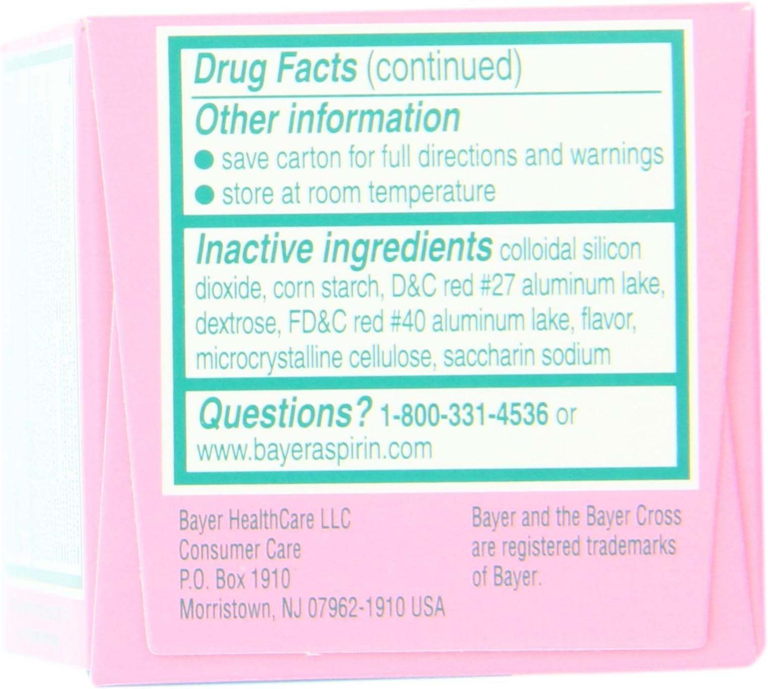 Bayer Chewable Low Dose Baby Aspirin Cherry 81 Mg 36-Count (Pack of 3)