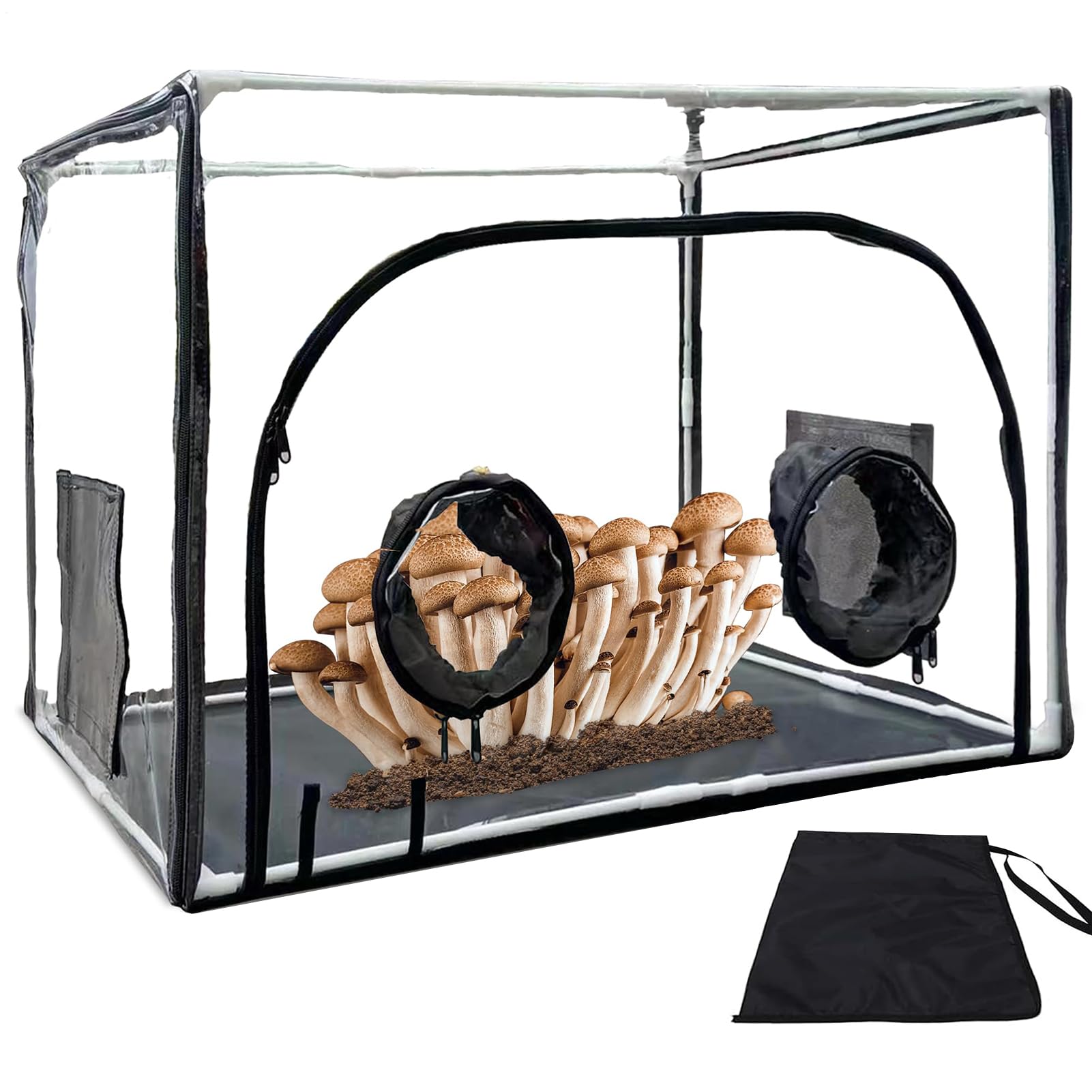 Tenda da allevamento di funghi, airbox per allattamento | tenda per la coltivazione della camera di frutta, scatola per la distillazione della micologia ben visibile con cappa aspirante, per esigenze