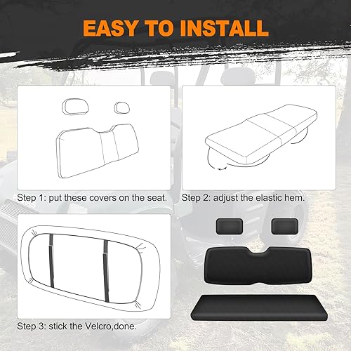 Miniatura 6 de BORDAN Funda de asiento UTV para Polaris Ranger 500 700 800 2002-2008 (solo asiento delantero), resistente al agua 1680D, protección completa, juego