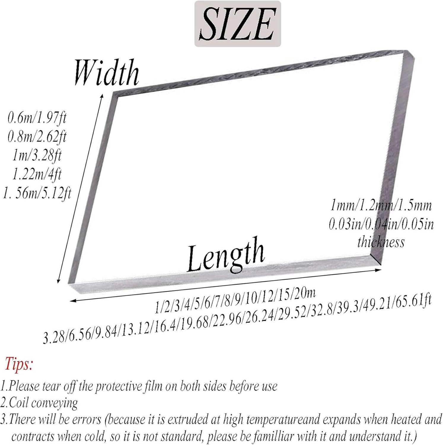 Greenhouse Pc Endurance Board,Polycarbonate Plastic Sheet, Polycarbonate Greenhouse Sheets Polycarbonate Plastic Roof Sheet, Car Shed, Canopy, Plant Cover，Customized ( Color : 1.5mm , Size : W1*L1m/W3