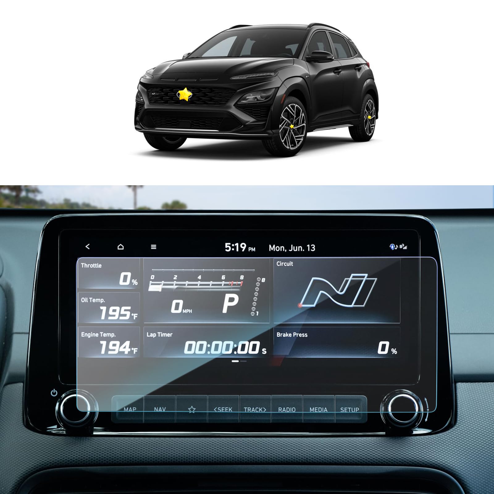 Amazon.com: SKTU for 2022 2023 Hyundai Kona Screen Protector for 2022 2023  Hyundai Kona N Line/Limited/N 10.25 Inch Screen Protector 2022 2023 Kona OS  10.25 Inch Navigation Display 2023 Kona Accessories Tempered : Electronics