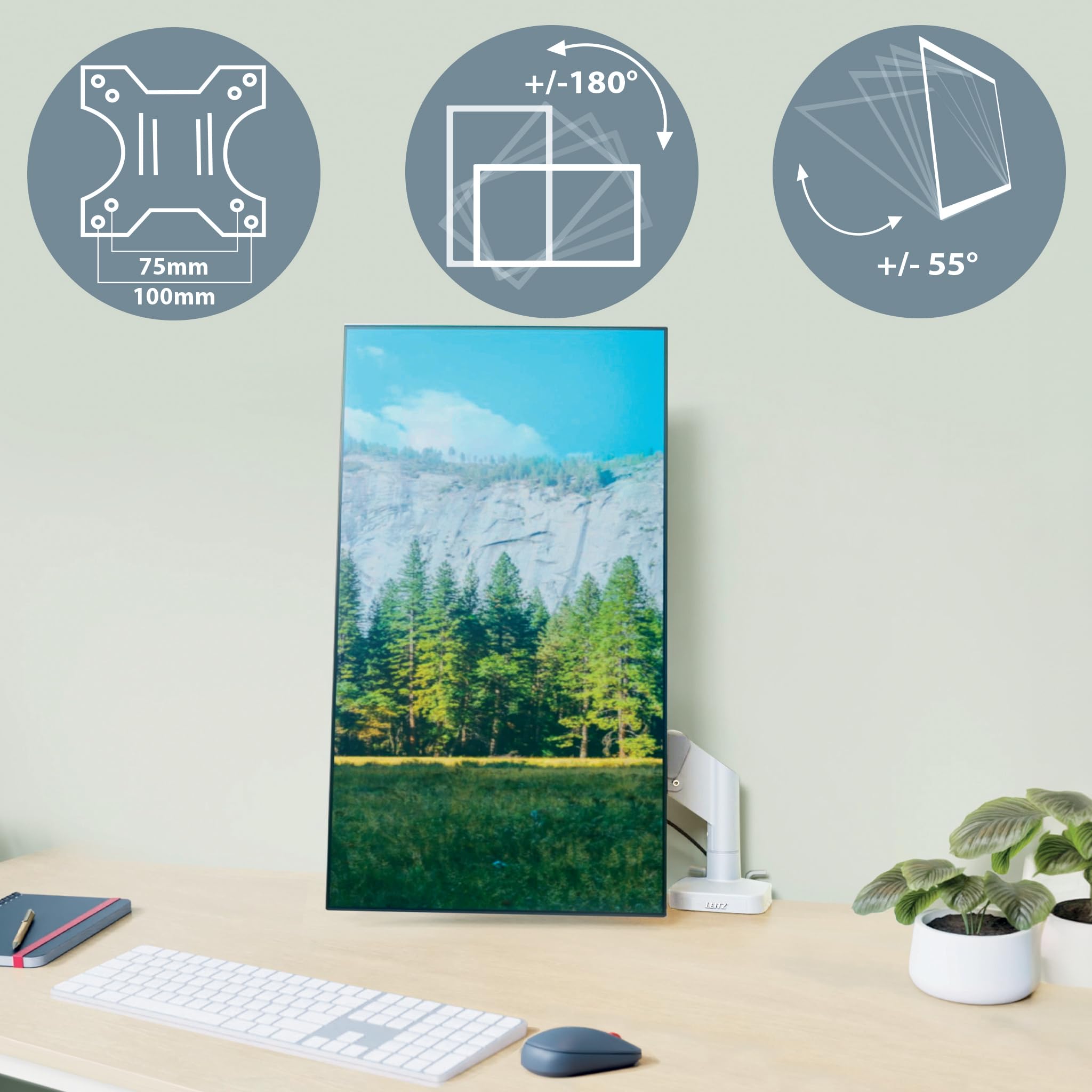 Leitz Ergo Platzsparender Monitorarm für 17–32-Zoll-Monitore – Bild 6