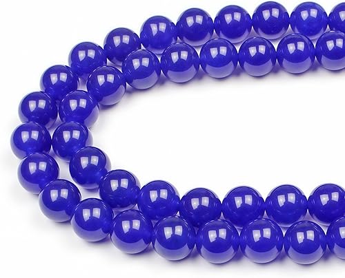 MJDCB Cuentas de piedra natural de jade zafiro redondas sueltas para hacer joyas DIY Pulsera Collar (8mm)