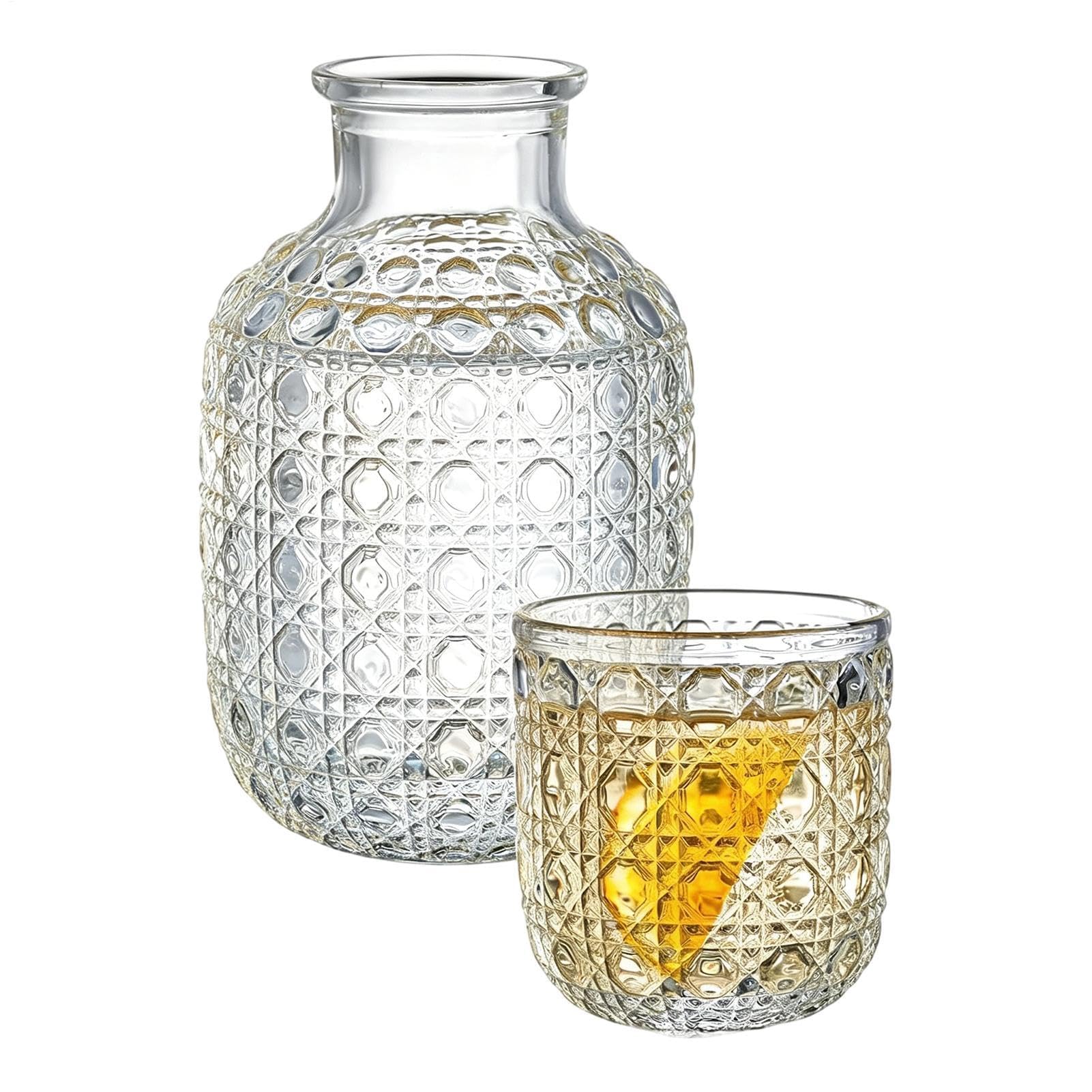 Jarra de noche – Dispensador de enjuague bucal transparente | Jarra de agua para mesita de noche, para líquidos, mesa de vino, baño, hogar, cocina, comedor, fiesta