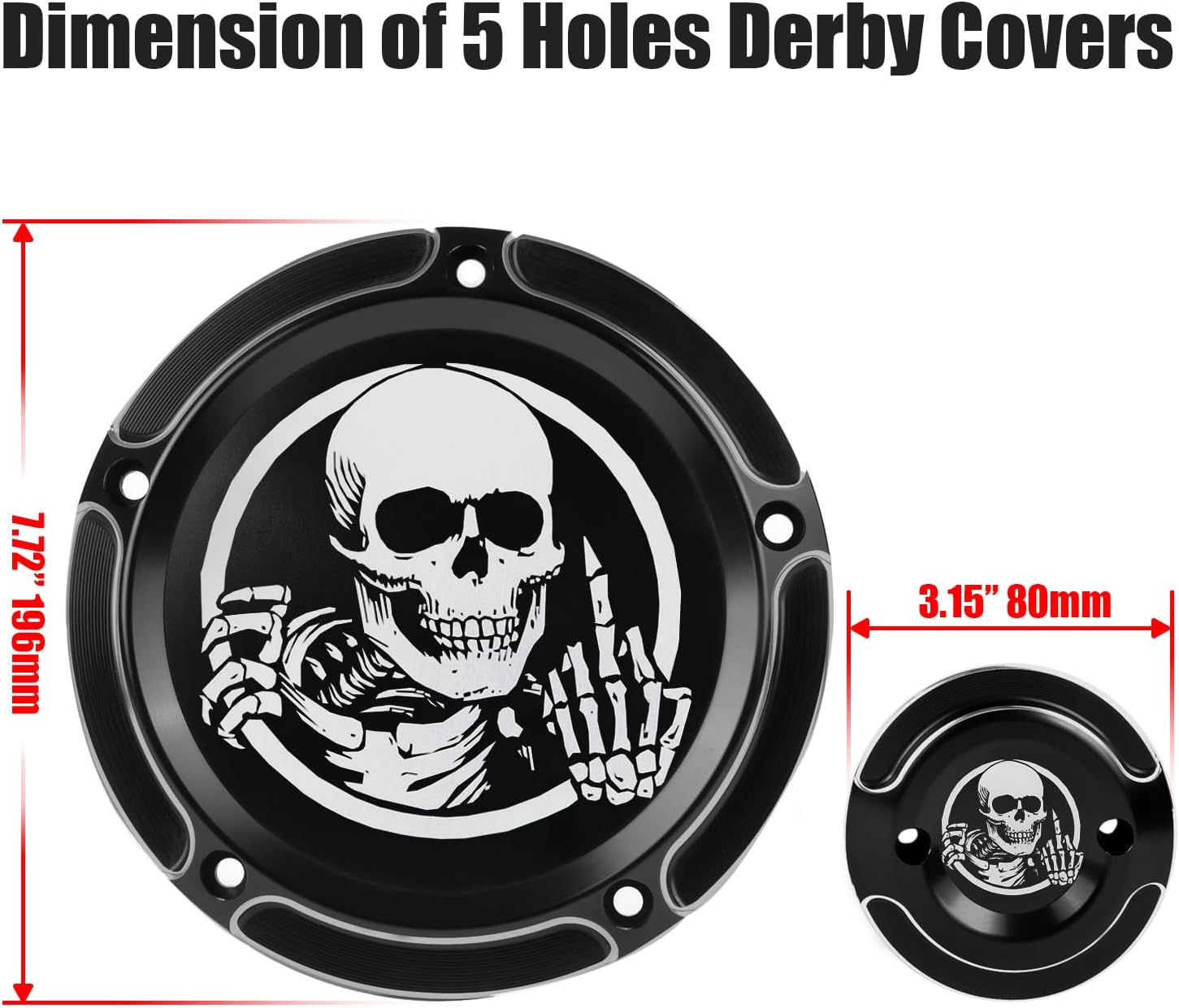 Goldfire M8 Derby Timing Timer Cover For H-D Touring Electra Road King Glide FLTRX 2017-2020 (Skull)