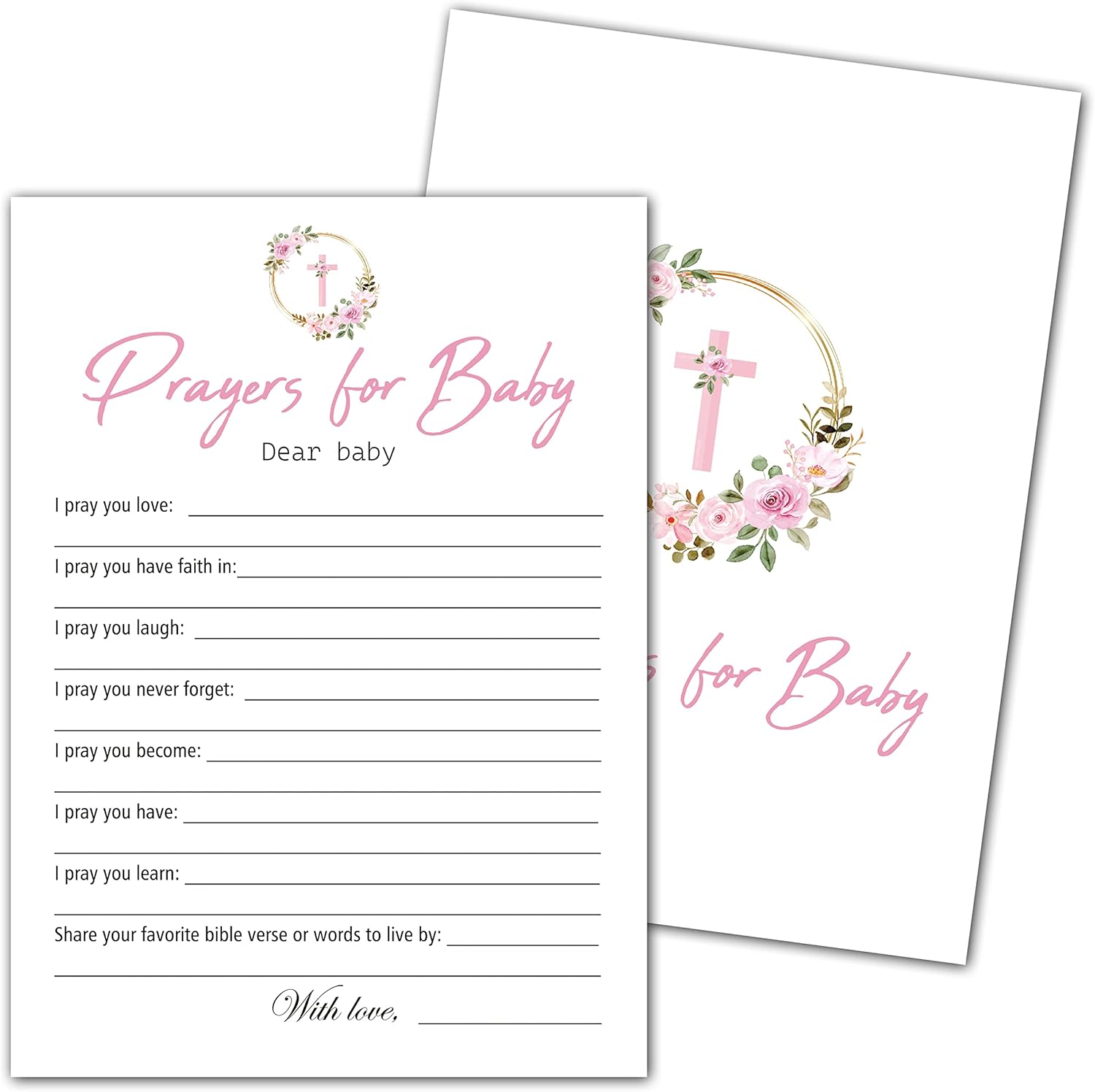Baby Shower Prayer Cards Baptism Prayers For Baby Pink